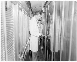 
Spraying compartments in the Pilot train.
