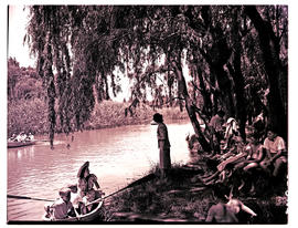 Vereeniging district, 1951. Henley on Klip, boating on river.