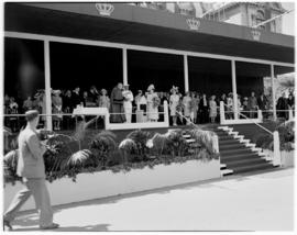 Durban, 22 March 1947.  Royal family and dignitaries on the stage at City Hall.