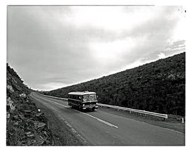 Montagu district, 1970. SAR Mercedes Benz bus in Cogmans Kloof.
