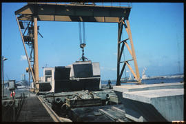 Durban, 1972. Construction of second container terminal in Durban Harbour. [JV Gilroy]
