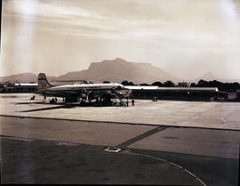 Cape Town, 1953. Wingfield airport. SAA Douglas DC-4 ZS-AUB 'Outeniqua'.