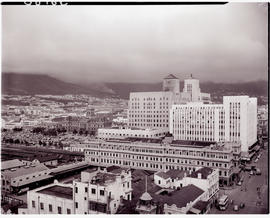 Cape Town, 1951. Railway station from Coliseum building.