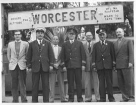 Worcester, May 1960. Stationmaster P Van der Walt and some of his staff.