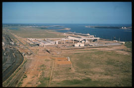 Richards Bay, January 1976. Coal terminal at Richards Bay Harbour under construction. [D Dannhauser]