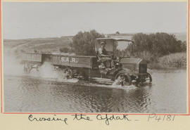Hermanus district. SAR Lacre lorry with trailer crossing the Afdak River.