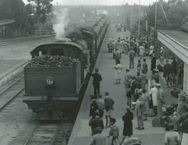 George, 1945. Train at railway station.