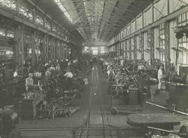 Durban. Railway workshops. Machine shop interior.