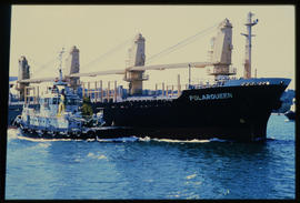 Richards Bay, 1991. SAR tug with 'Polarqueen' in Richards Bay Harbour.