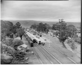 Alicedale, 28 February 1947.  Royal Train and Pilot Train at Alicedale Station.