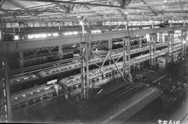 Bloemfontein, 1935. Interior of large railway workshop.