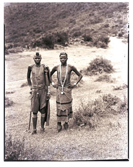 Transkei, 1940. Two males standing.