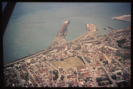 Port Elizabeth. Aerial view of city centre and harbour.
