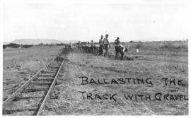 Naboomspruit district, circa 1924. Ballasting the road-rail track with gravel. (Album on Naboomsp...