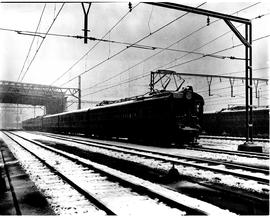 Johannesburg, June 1964. SAR EMU with suburban train in snow.