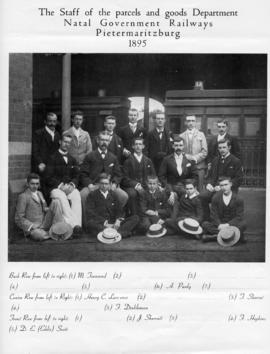 Pietermaritzburg, 1895. Parcels and goods department staff.