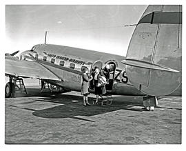 Durban, 1947. Durban airport, Stamford Hill. SAA Lockheed Lodestar ZS-ATI 'General JW Janssens'. ...
