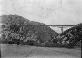 Grahamstown district, circa 1890. Blaauwkrantz Bridge viewed from river level.