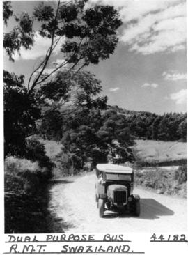 Swaziland, circa 1928. SAR Thornycroft three-axle bus.  See N44182.
