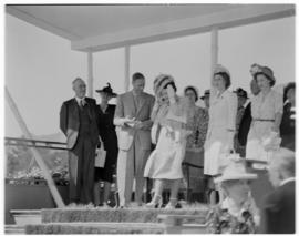 Stellenbosch, 20 February 1947. Royal party on dais at Coetzenburg.