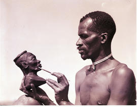 "Eshowe district, 1956. Ntuli, Zulu sculptor."