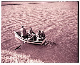 Natal, 1947. Angling from a small boat.