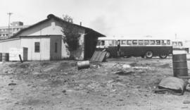 Pretoria,September 1963. SAR bus at old mule stables. Historical.