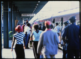 Pretoria. Platform scene at railway station.