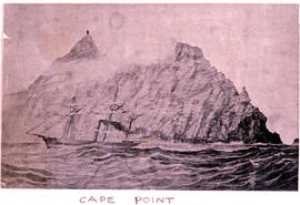 Cape Town, 1948. Sketch of Cape Point lighthouse.