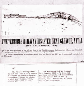 Glencoe district, 31 December 1895. Sketch of railway disaster.