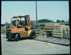 JohAnnesburg, December 1979. Forklift at work at Elandsfontein. [Ria Liebenberg]