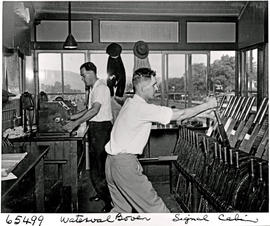 Waterval-Boven, 1957. Interior of signal cabin.