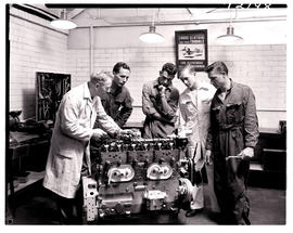 "Johannesburg, 1962. Apprentices being instructed in SAR Road Transport Services workshops a...