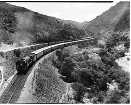 Tulbagh district, 1950. Blue Train with SAR Class 15F.