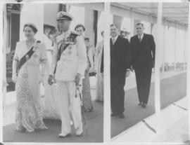 Salisbury, Southern Rhodesia, 7 April 1947. Queen Elizabeth and King George VI arriving for openi...