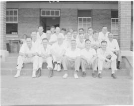 Eshowe, 19 March 1947. Railway crew partaking in cricket game.