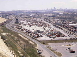 Johannesburg, 1983. Aerial view of the City Deep container depot.