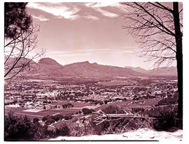 Paarl, 1947. View of town from Mountain Drive.