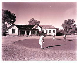 "Kimberley, 1942. Golf clubhouse and green."