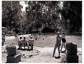 "Aliwal North, 1946. Bathers at hot springs swimming pool."
