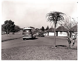 Zululand, 1962. SAR Chevrolet motor coach No MT6918 at resort.