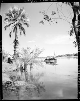 Livingstone, Northern Rhodesia, 11 April 1947. The Royal launch on the Zambezi River.