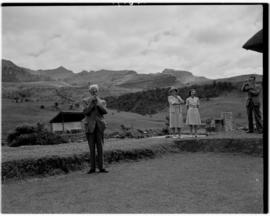 Royal Natal National Park, Drakensberg, 14 to 16 March 1947. Prime Minister JC Smuts behind the l...