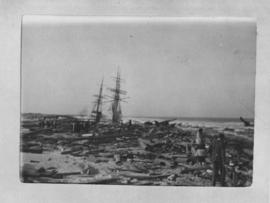Port Elizabeth, 30 August and 1 September 1902. Aftermath of a storm in Algoa Bay with debris was...