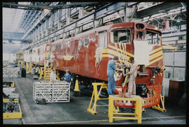 Working on a SAR locomotive in workshop.
