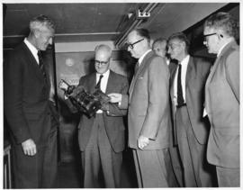 Johannesburg, 23 March 1960. Donation of models of electrical locomotives by AEI to the Railway M...