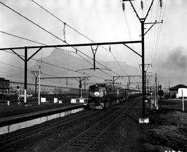 Cape Town, 1970. Passenger train leaving.