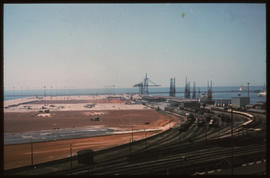 Port Elizabeth, 1979. Construction of container terminal in Port Elizabeth Harbour. [Willem van d...