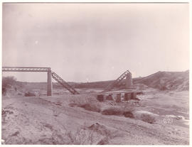 Circa 1900. Anglo-Boer War. Sand River main and diversion bridges.