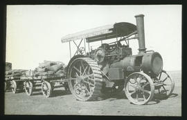 Fowler oil tractor with trailers.